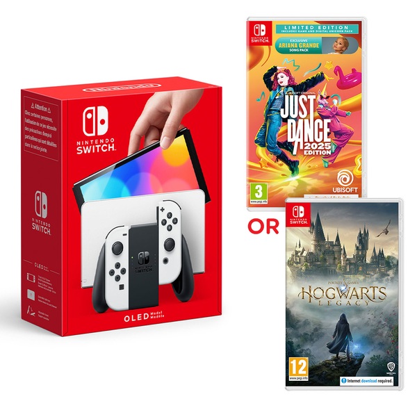 Nintendo Switch OLED White Just Dance 2025 or Hogwarts Legacy Smyths Toys UK