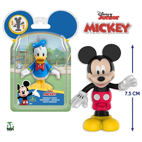 Mickey, 2 figurines articulées 7,5 cm avec accessoires, Theme Footbal