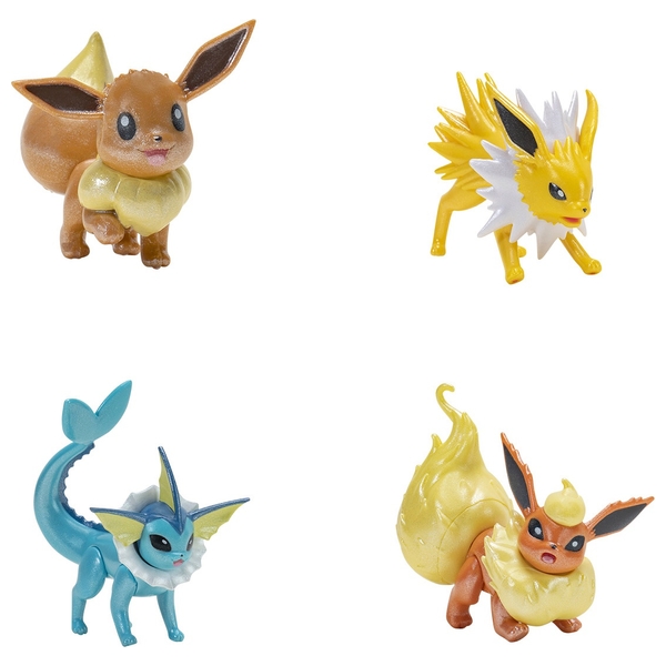 Pokémon - Pack figurines Evoli, Voltali, Aquali & Pyroli, Select Evolution  Multipack