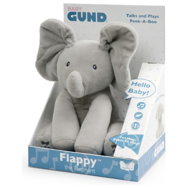 BABY GUND Flappy Elephant Interactive Peekaboo Sing Stuffed Plush Soft Toy  Gift