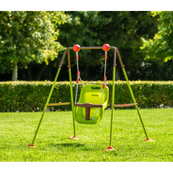 BabySchaukel mit Gestell für Indoor und Outdoor zusammenklappbar grün