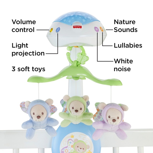 Fisher-Price 3-in-1 Traumbärchen Baby Mobile, Spieluhr ...