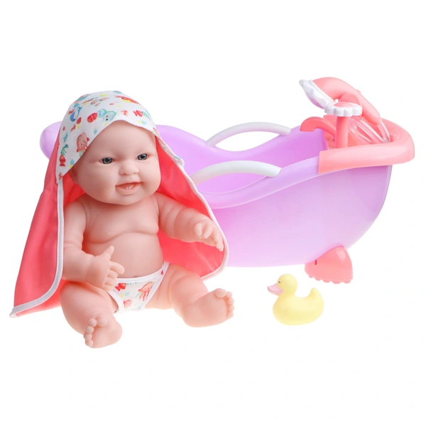 Rosa Toys Babybadewanne Mit Zubehör – Badewanne Für Puppen Inkl. Shampoo, Kamm, Spiegel