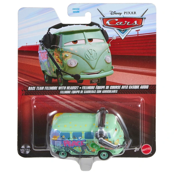 Disney Pixar Cars Diecast Car Race Team Fillmore With Headset 1:55