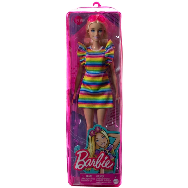 Barbie Fashionistas Puppe 197 Mit Regenbogen Kleid Und Zahnspange Blond Smyths Toys Schweiz