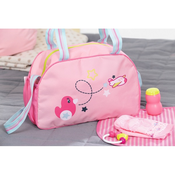 BABY Born Wickeltasche Mit Blumen - Inkl. Wickelunterlage, Windel & Puderdose - Für 36 Cm & 43 Cm Puppen