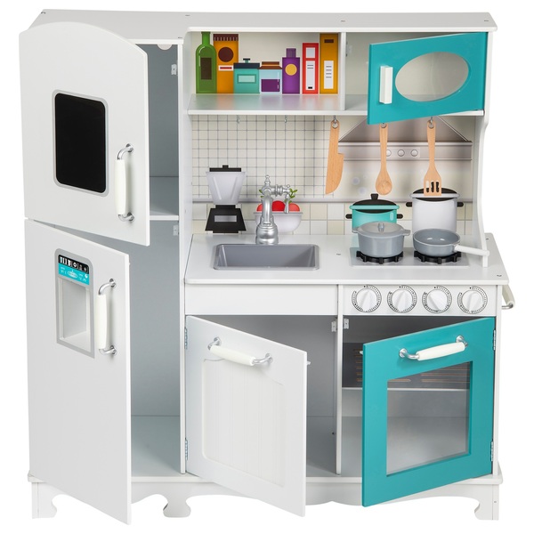 Kitchen Corner Holzküche Deluxe Little Chef Spielküche mit Zubehör weiß
