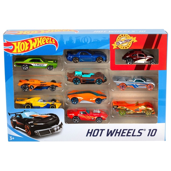 Hot Wheels HMK47 - 10er-Pack mit Spielzeugautos im Maßstab 1:64, Set mit10  Hot Wheels Rennautos, Mischung aus offiziell lizenzierten und nicht  lizenzierten Fahrzeugen, Geschenk für Kinder und Sammler: :  Spielzeug