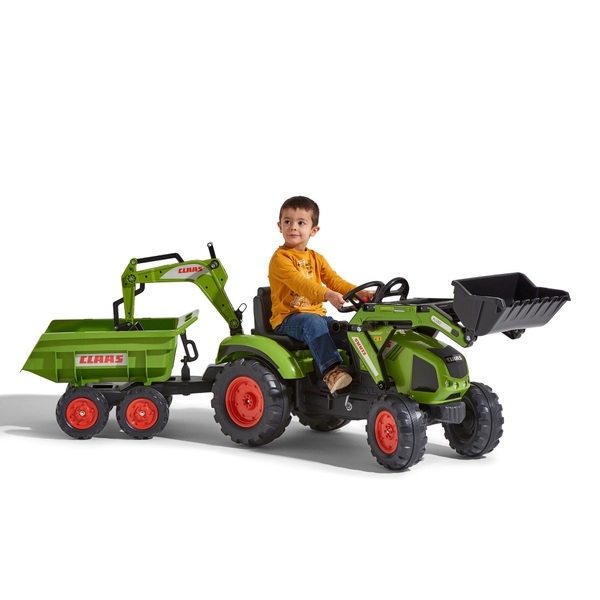 Claas Trettraktor und Bagger Axos 330 mit Anhänger und Frontlader Smyths Toys Schweiz Claas Trettraktor und Bagger Axos 330 mit Anhänger und Frontlader Smyths Toys Schweiz