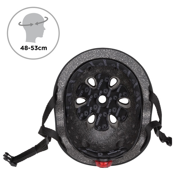 GLOBBER PRIMO Helm mit LED-Licht, schwarz