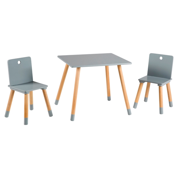 roba Kindertisch mit Stühlen 3-tlg. Kindersitzgruppe aus Holz grau | Smyths  Toys Deutschland