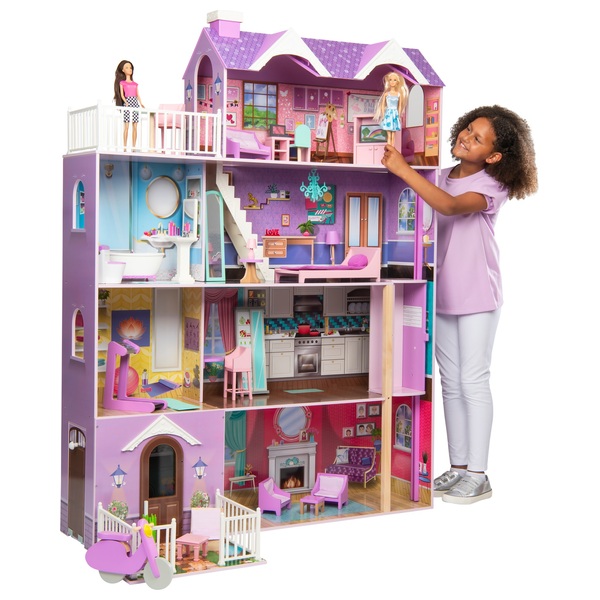 XXL Puppenhaus DREAM VILLA Barbiehaus Puppenhaus Puppenstube aus Holz mit Möbel 