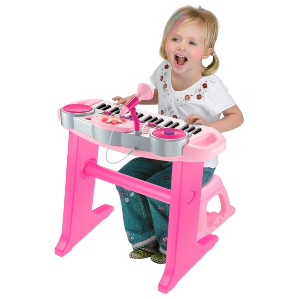 Big Steps Keyboard mit Stuhl, pink Smyths Toys Superstores