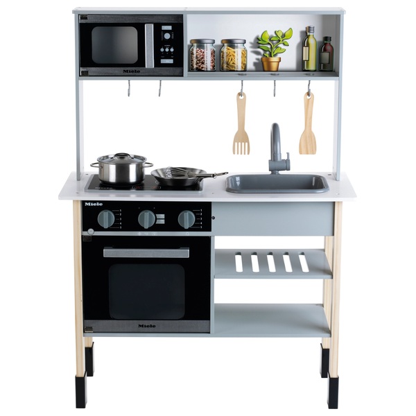 Theo Klein Miele Kinderküche aus Holz mit Funktionen weiß/grau | Smyths