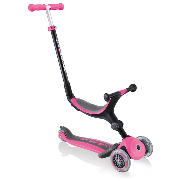 GLOBBER Kinder 2in1 Roller Scooter Laufrad Abschieben mit Sitz und LED Rollen G5 
