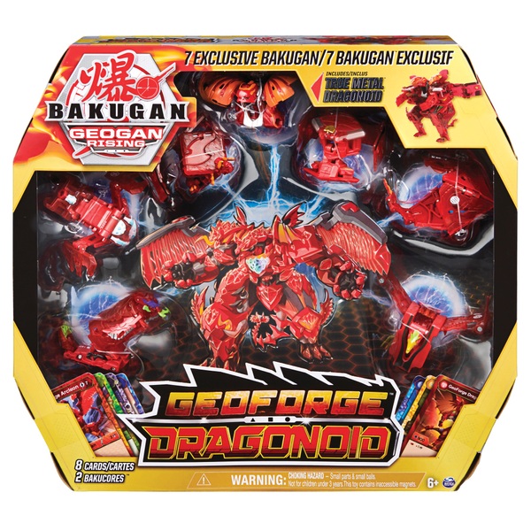 Bakugan Geoforge Dragonoid mit 6 Geogan und 1 exklusiven Metall Dragonoid  Bakugan