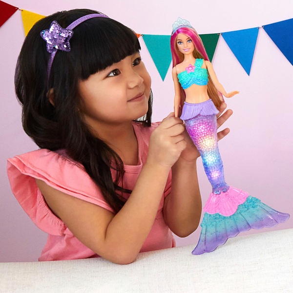Barbie Dreamtopia Meerjungfrau Österreich Zauberlicht mit Leuchtfunktion | Malibu Smyths Puppe Toys
