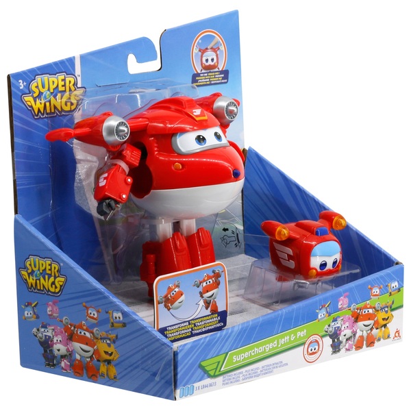 Super Wings Transforming Supercharged Jett & Super Pet Jett Smyths Toys Deutschland
