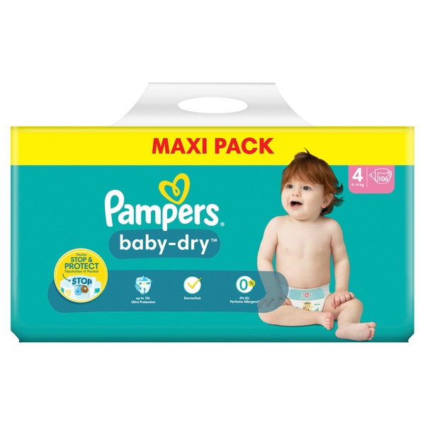 Couches Pampers baby-dry pants maxi Taille 4 - 8/14 Kg | Achetez sur  Everykid.com