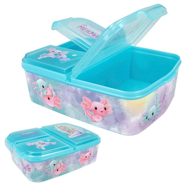 LARIFEE® Personalisierte Brotdose Meerjungfrau - Lunchbox Mit Namen Für Schulanfang & Kindergarten