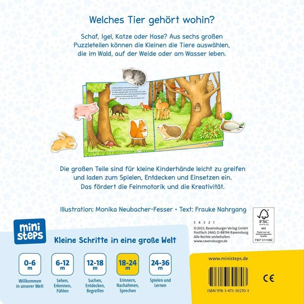 Ravensburger Ministeps Stapel- & Purzelturm – Mit 5 Ringen & Stoffball, Ab 12 Monaten