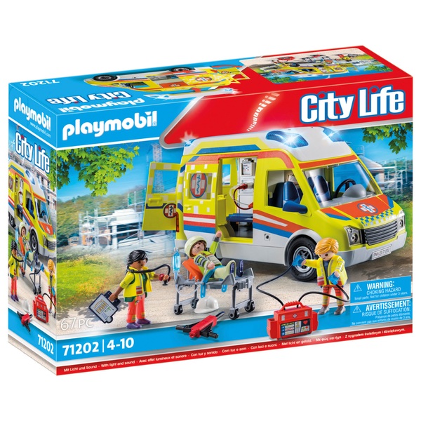 PLAYMOBIL City Life 71202 Rettungswagen mit Licht und Sound