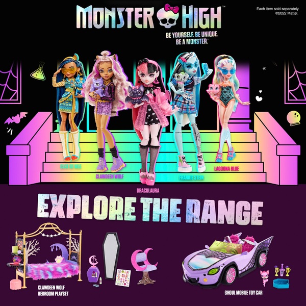 Monster High Puppe Frankie Stein Frankenstein mit Haustier und Accessoires Smyths Toys Deutschland