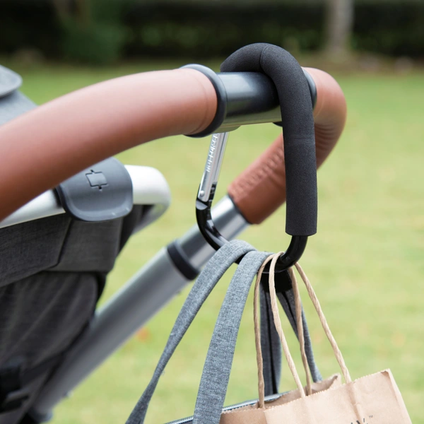 LIbgiubhy Mousqueton En 3 Parties En Alliage D'aluminium Avec éponges Grand Clip De Poussette Pour Sacs Suspendus Et Accessoires De Chariot De Courses