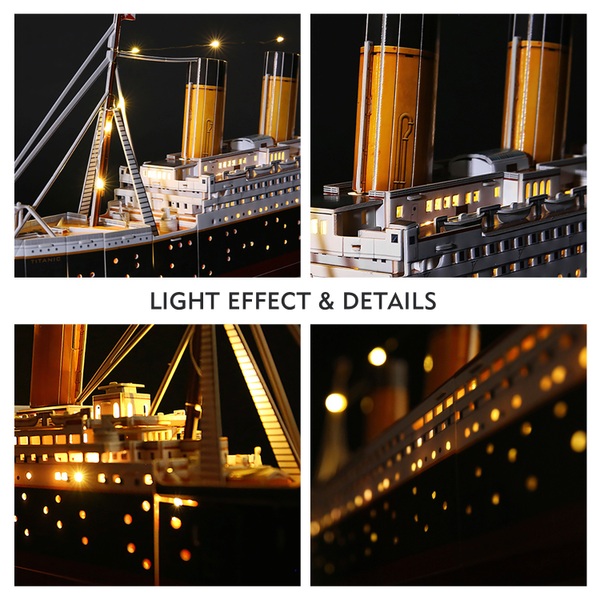 Cubic Fun Großes 3D Puzzle RMS Titanic mit LEDs 266 Teile Smyths Toys