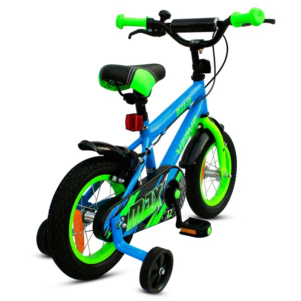 12 Zoll Kinderfahrrad Verve Max mit Stützrädern blau/grün | Smyths Toys