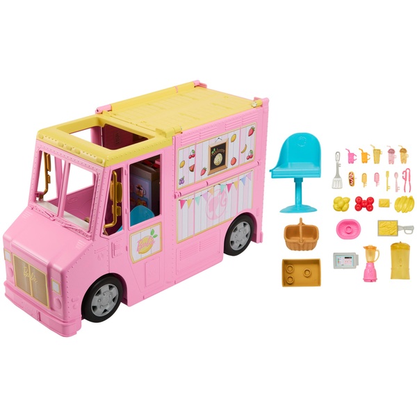 Barbie Auto Limonadenmobil 2-in-1 Spielzeugset mit Zubehör