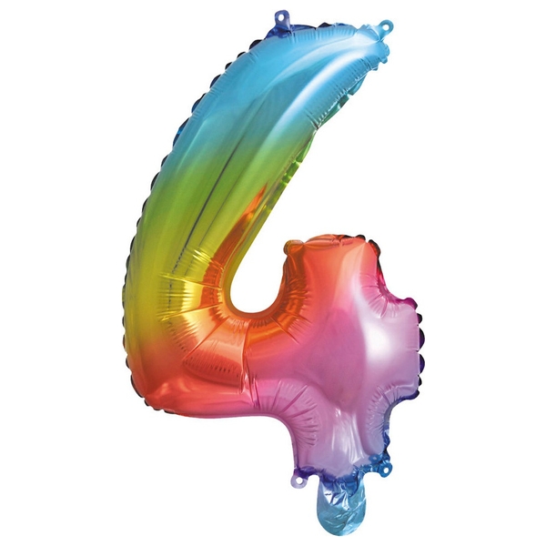 Folienballon Regenbogen Zahl 5 – 13 Cm – Für Torten & Geburtstagsdeko