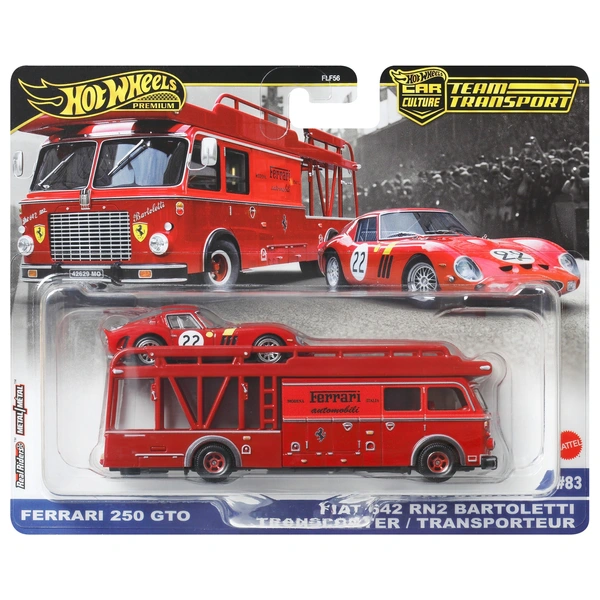 Hot Wheels Team Transport Ferrari 2台売り Hot Wheels Premium Team Transport Ferrari 250 GTO & Fiat 642 RN2