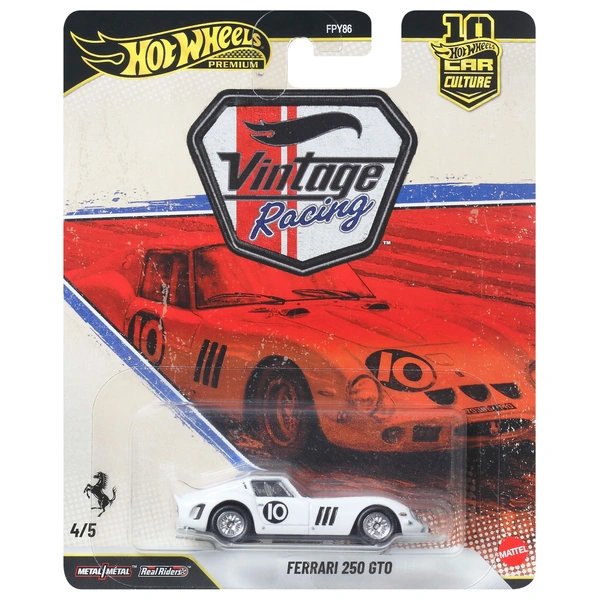 Hot Wheels Premium Vintage Racing 1:64 Ferrari 250 GTO Die-Cast