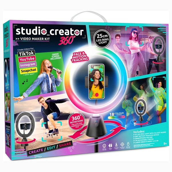 Studio Creator Video Maker Kit LED Deluxe mit 360 Grad Ringlicht und