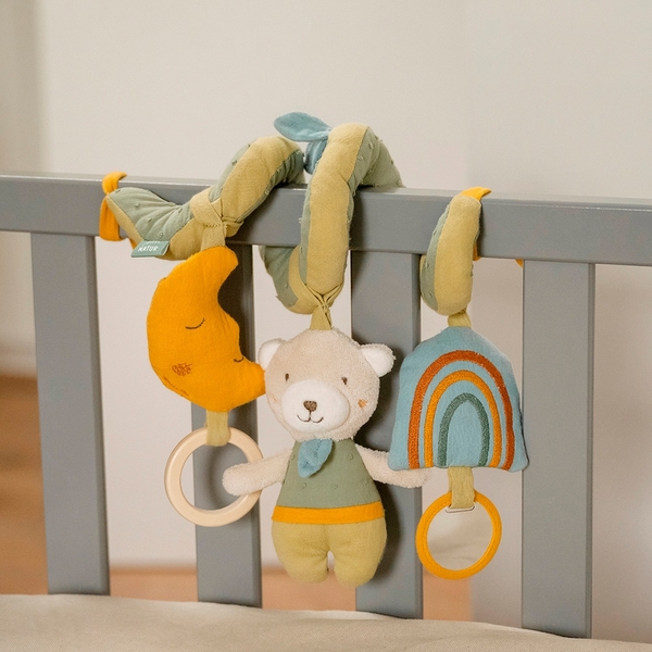 Kinderwagen-Spielzeug Spirale Mit Plüschtier – Bunt, Mit Quietscher & Rassel