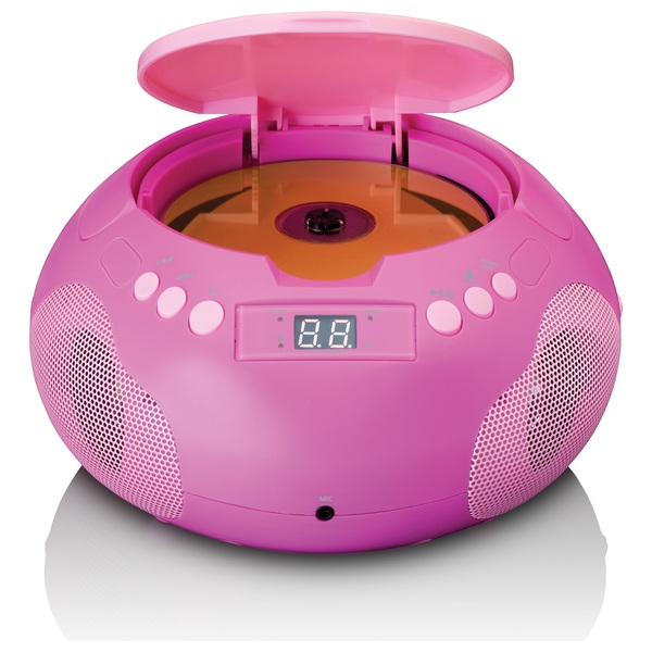 Lenco SCD625 tragbarer KinderCDPlayer mit Radio, Mikrofon, und Bluetooth pink Smyths Toys