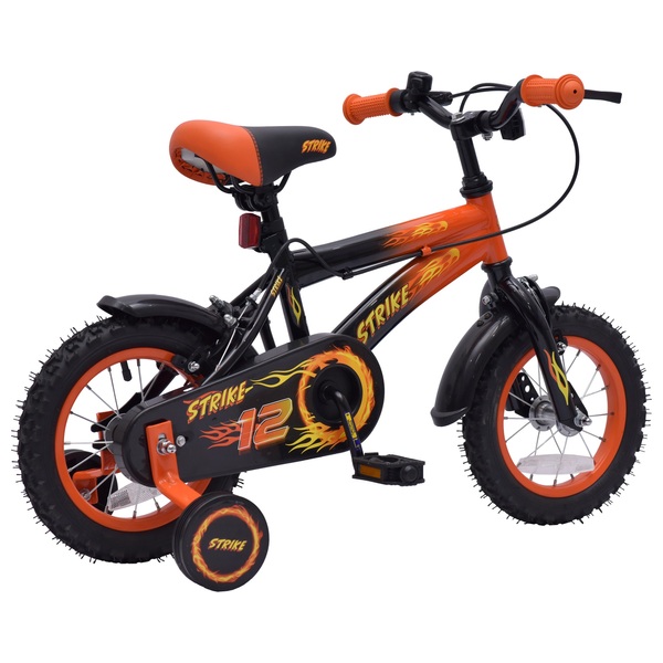 12 Zoll Kinderfahrrad Strike mit Stützrädern orange/schwarz | Smyths