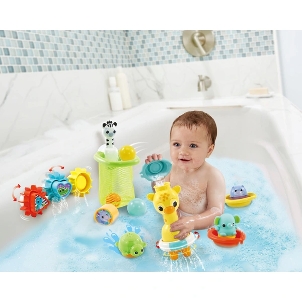 VTech Super Child Seat 2-in-1 Baby First Age, Bath Toy, 80-515405, Multi-Coloured - Version FR