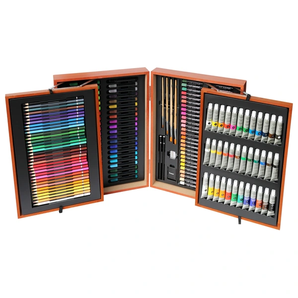 Crafty Co. Art Station Kunstset 174-delig in Houten Tekenkoffer