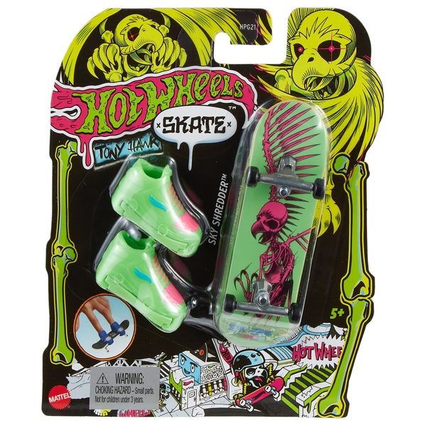 Fingerboard Hot Wheels X Tony Hawk - Planche à Doigts Complète Avec Chaussures Amovibles - Dès 4 Ans - Modèle Collector HGT46