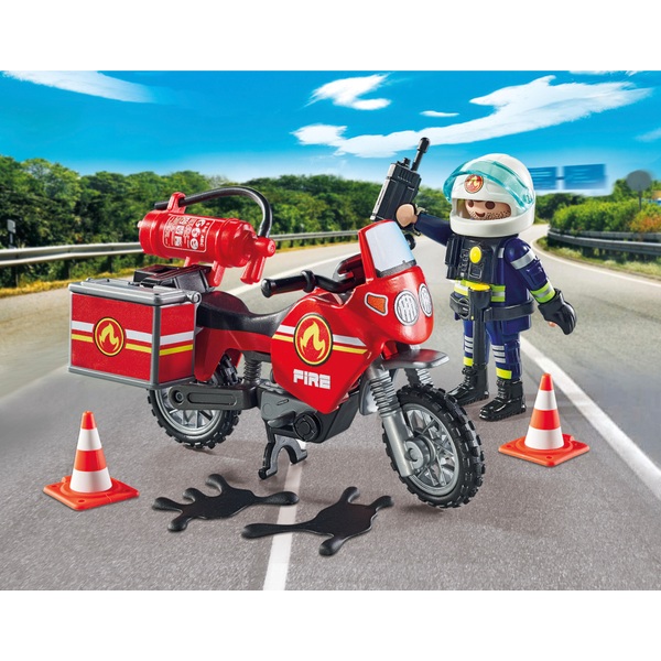 Playmobil Action Heroes Feuerwehrmotorrad Am Unfallort Smyths