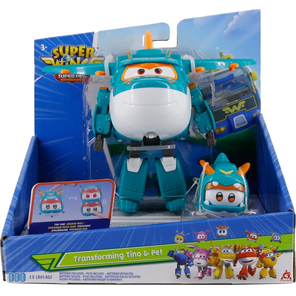 Super Wings Transformations Flugzeug Tino mit Pet | Smyths Toys Deutschland