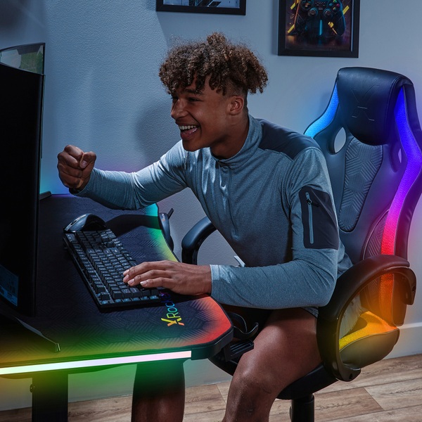 X Rocker RGB Gaming-Stuhl Cobra mit LED-Beleuchtung, schwarz | Smyths ...
