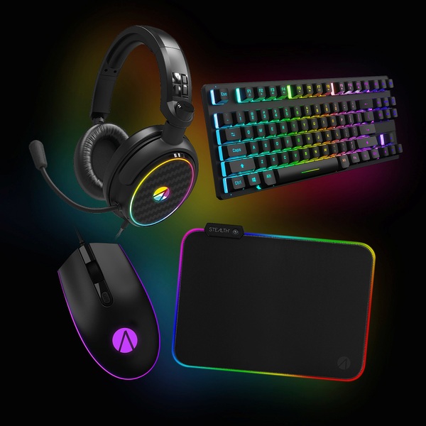 STEALTH Gaming-Maus, 7 Tasten, RGB-LED, 800–7200 DPI – Pastellrosa, Für PC & Konsole