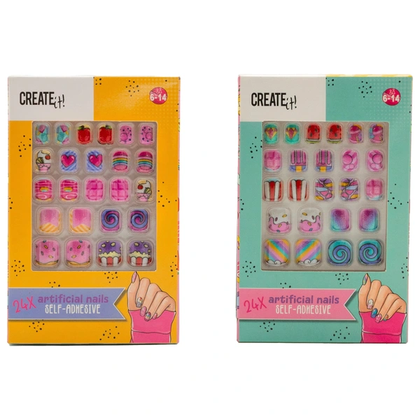 Create it! Candy Explosion Nails Stick-On 24 Pack Assortment