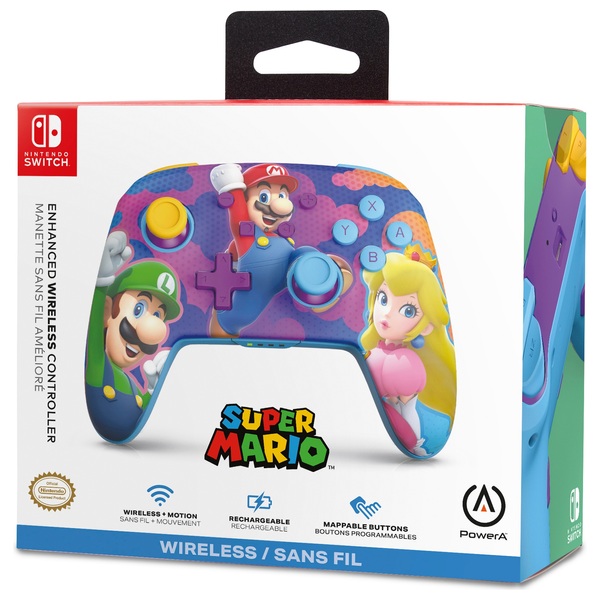 PowerA Nintendo Switch Enhanced Wireless Controller Super Mario Color ...