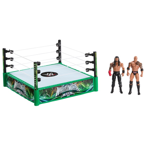 WWE Wrestlemania Ring Bundle mit Wrestling Figuren The Rock und Roman ...