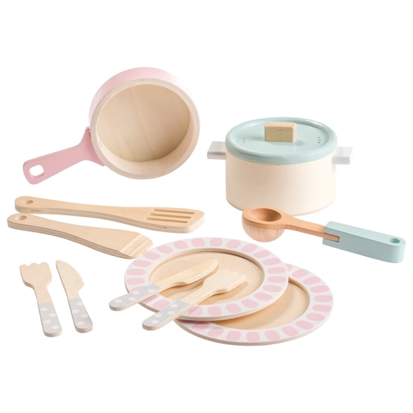 Kitchen Corner Deluxe-Holzküche Geschirr-Set 12-tlg