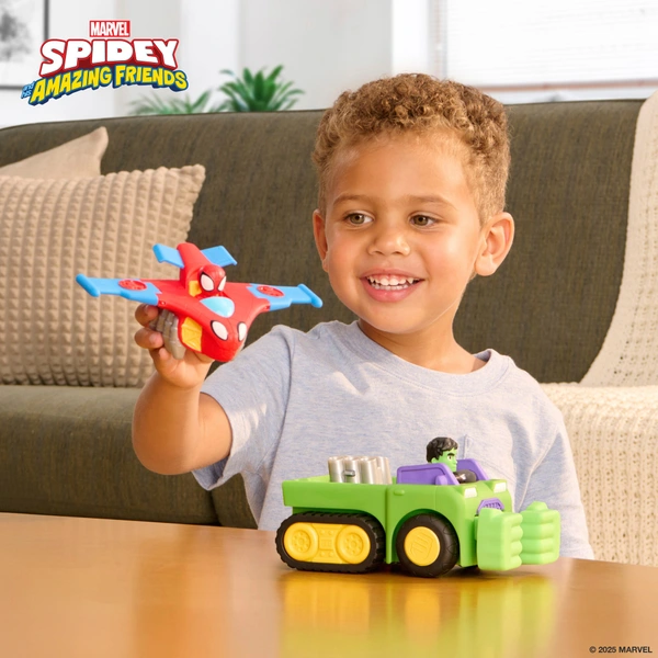 Spidey Et Ses Super Amis SNF0323 – Team Up Véhicule, Combinaison De Véhicule Hulk Et Spidey Jet